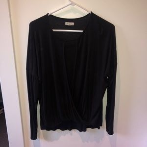 Front cut-out black blouse